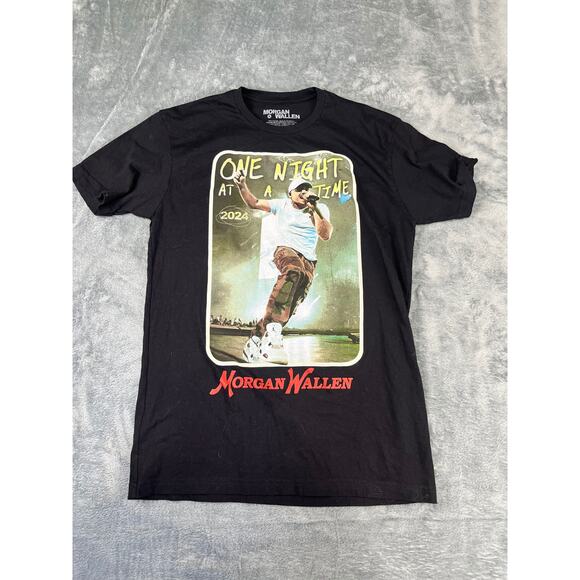 Men’s Black Morgan Wallen “One Night at a Time” Tour Tee Size M – Excellent - Picture 1 of 9